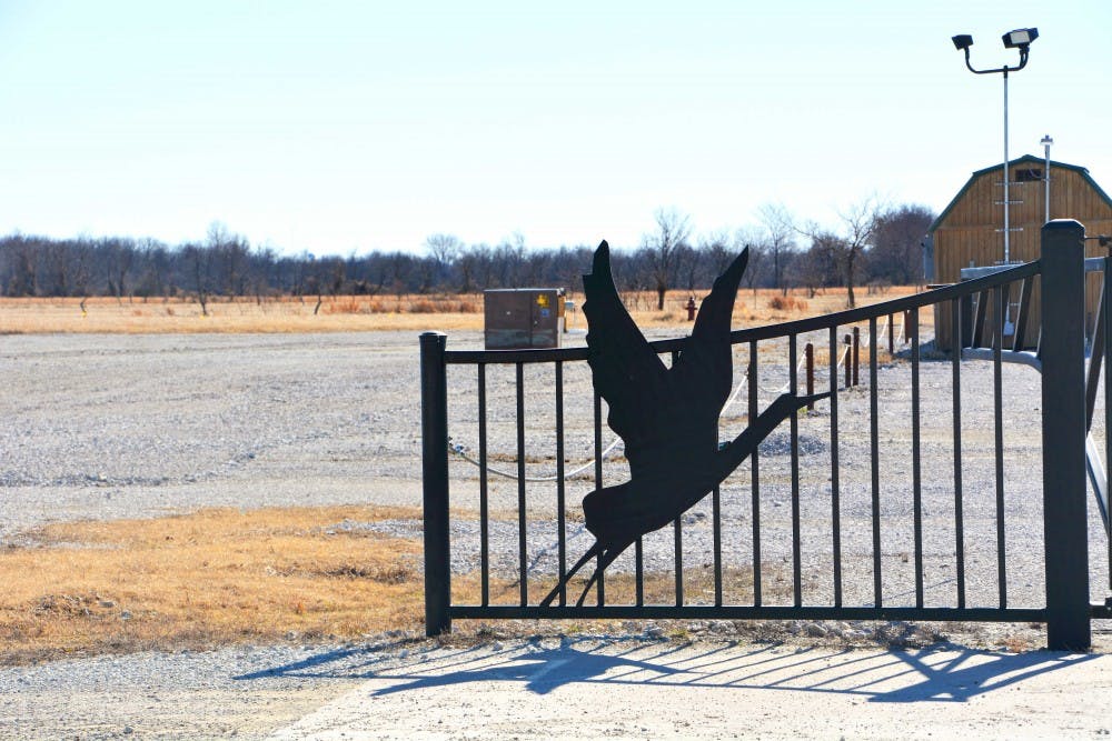 The grounds behind the Miami Tribe of Oklahoma's council house.