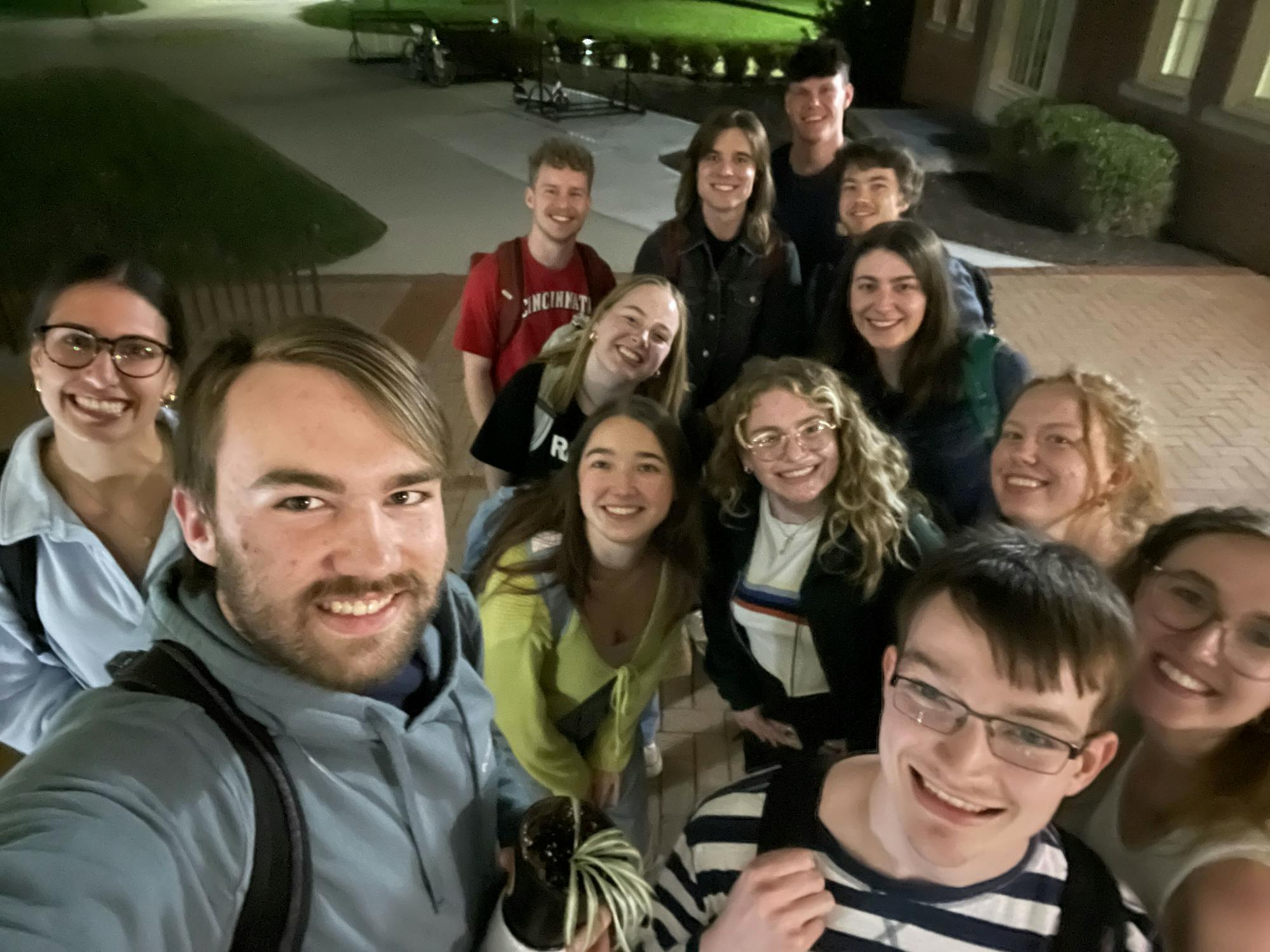 Raquel Hirsch (second row, second from right) with current and former TMS editors in March 2024. Photo provided by Raquel Hirsch.