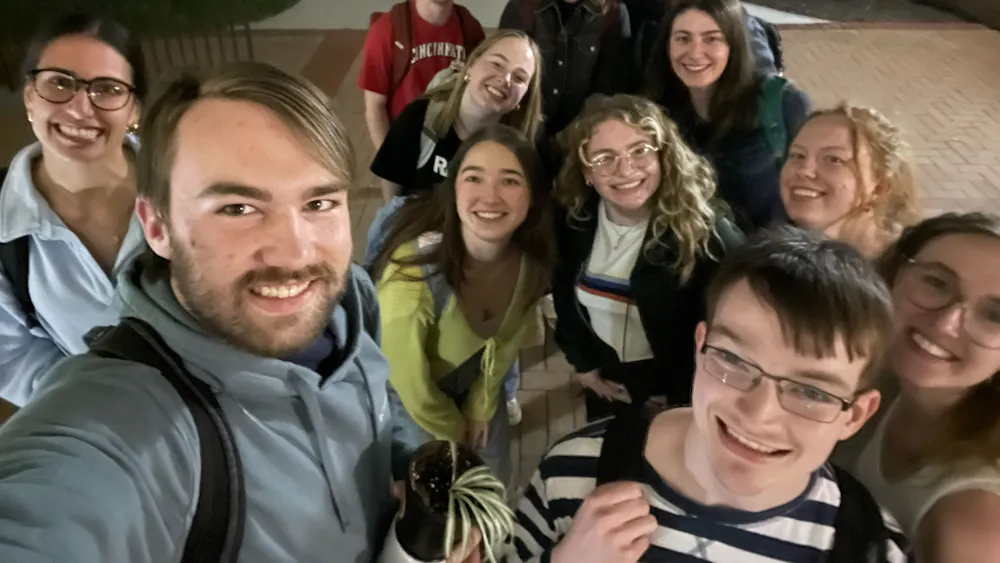 Raquel Hirsch (second row, second from right) with current and former TMS editors in March 2024. Photo provided by Raquel Hirsch.