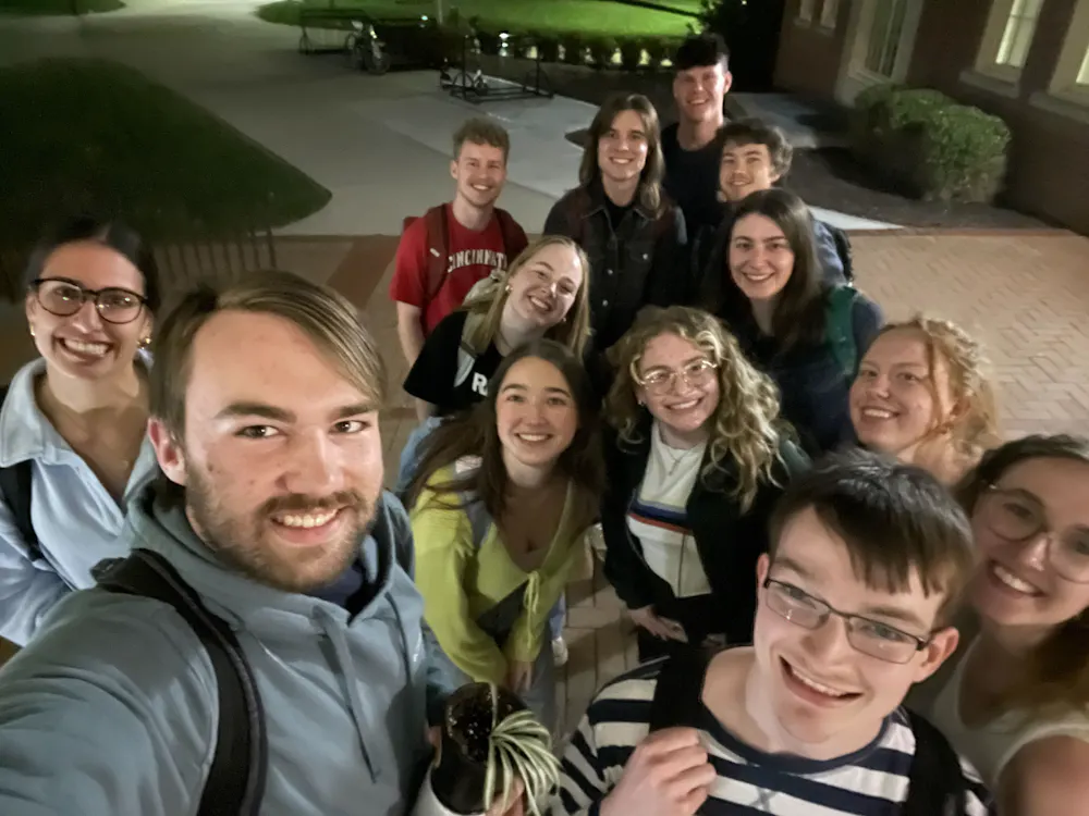 Raquel Hirsch (second row, second from right) with current and former TMS editors in March 2024. Photo provided by Raquel Hirsch.