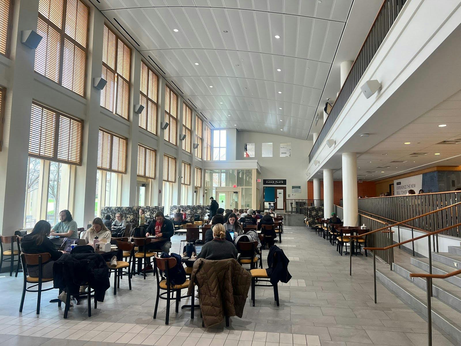 Miami students work at Armstrong Student Center, preparing for their various final exams in two weeks