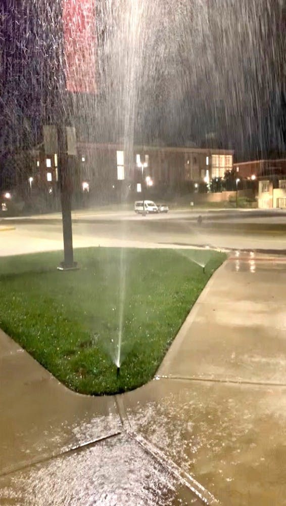 A twitter account popped up to express student concerns over the campus sprinklers. 