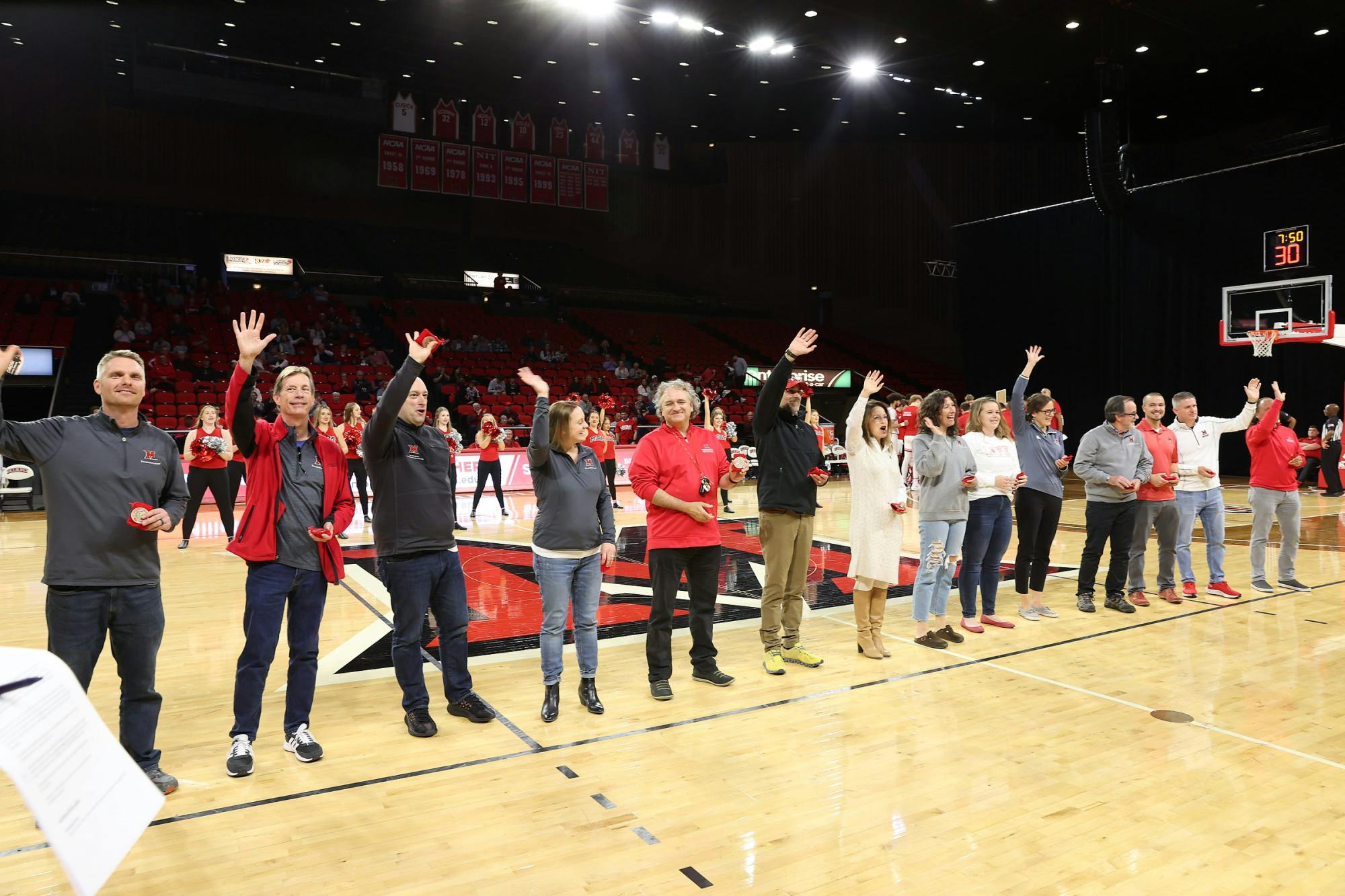 ESP faculty receive the President's Medal in Millett Hall in November 2022. 