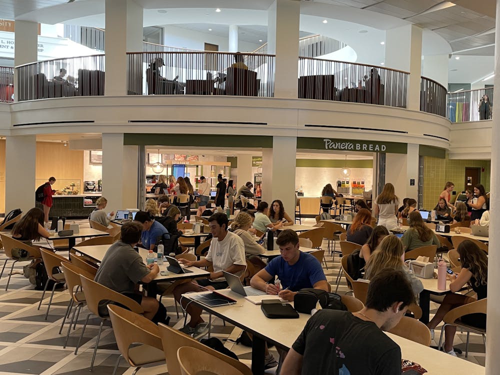 Panera Bread quickly filled on its first day open, welcoming Miami students during their first day of classes. Wait times consistently passed an hour.