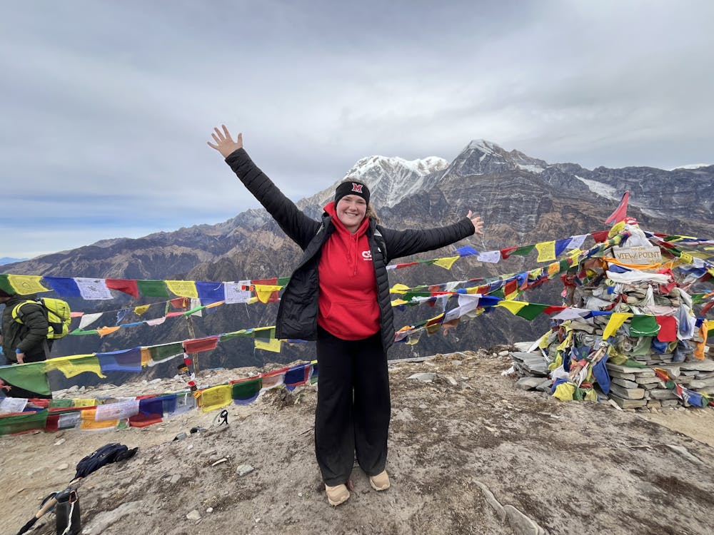 The group climbed 14,000 feet in the Annapurna Mountain Range.