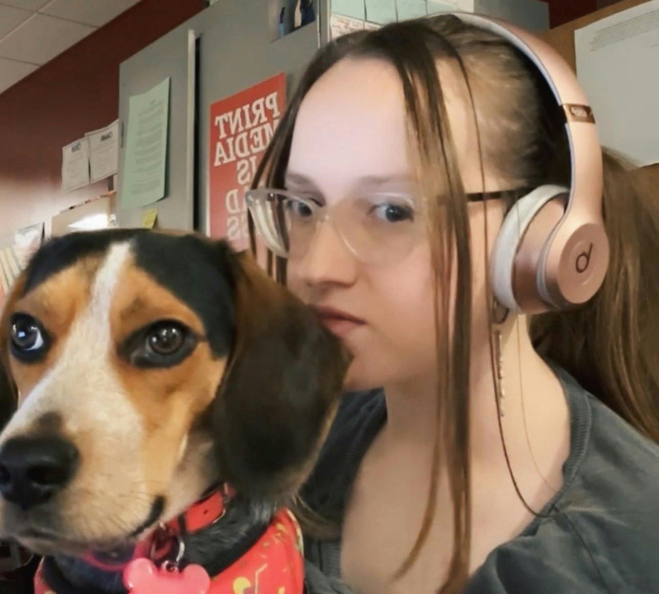 Author Chloe Southard loves bringing her dog, Trixie, to production nights. Photo provided by Chloe Southard.