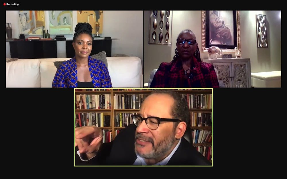 Actress and activist Gabrielle Union (top left) and Dr. Michael Eric Dyson (bottom) discussed several topics involving injustice for Black Americans ranging from police brutality to racism in academia. 