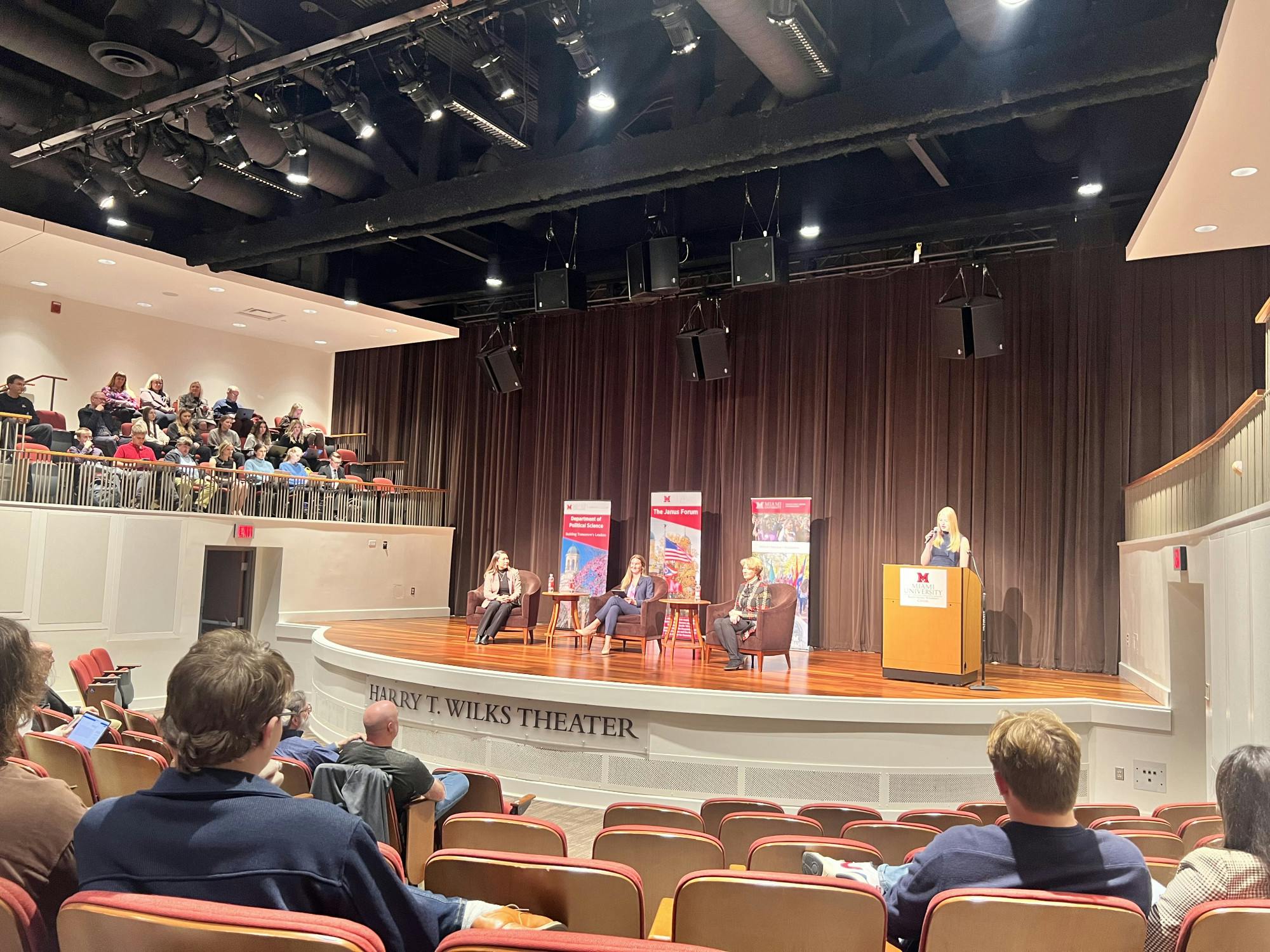 U.S. House Representatives Susan Brooks and Stephanie Murphy spoke at JANUS Forum on Oct. 16 about the two party system. 