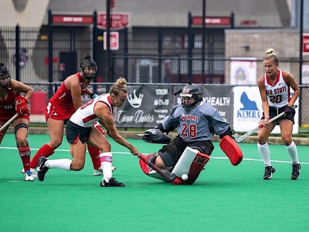 Isabele Perese, goalkeeper for Miami's field hockey team, feels supported as a female athlete but still sees areas for improvement within women's sports.