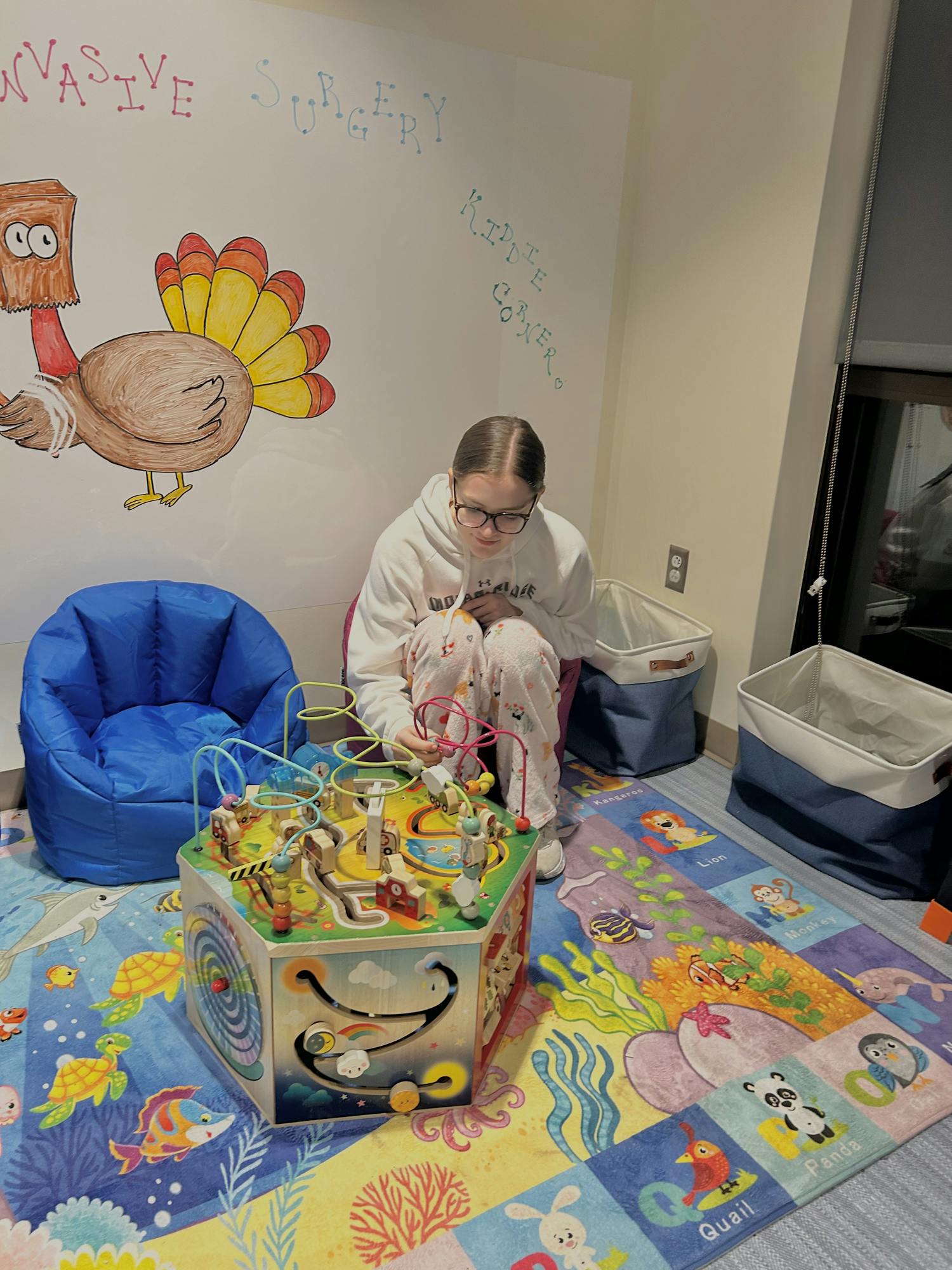 Elisa Rosenthal plays with a children's toy before surgery. Rosenthal was diagnosed with Postural Orthostatic Tachycardia Syndrome (POTS) at 15 years old. Photo provided by Elisa Rosenthal