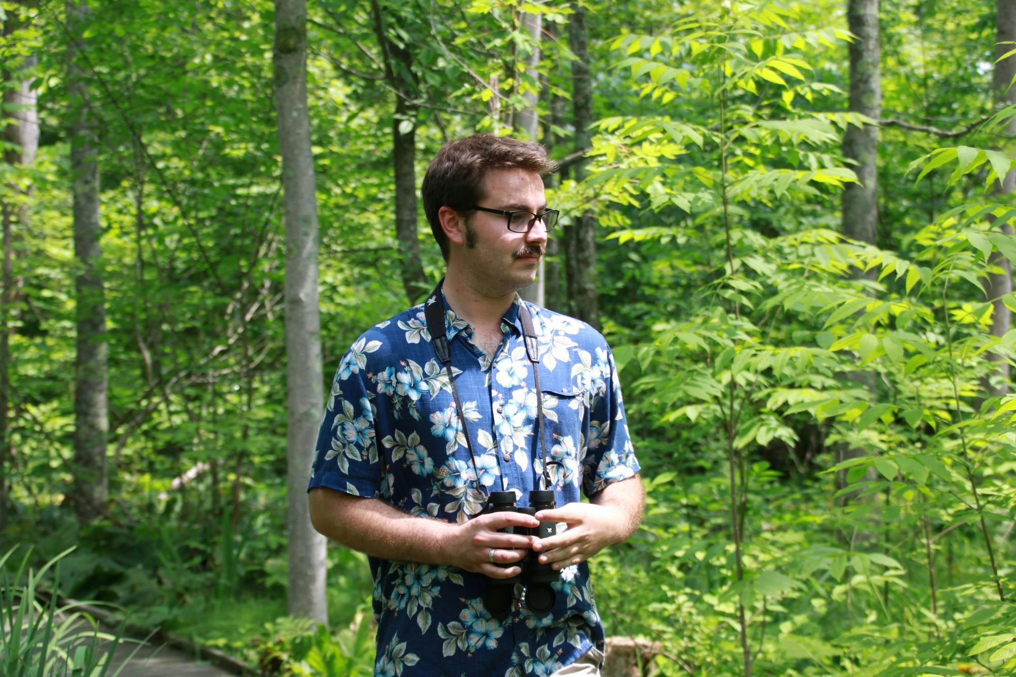 Harrison Shupe searches for new birds to add to his life list. Photo provided by Zoya Bessler