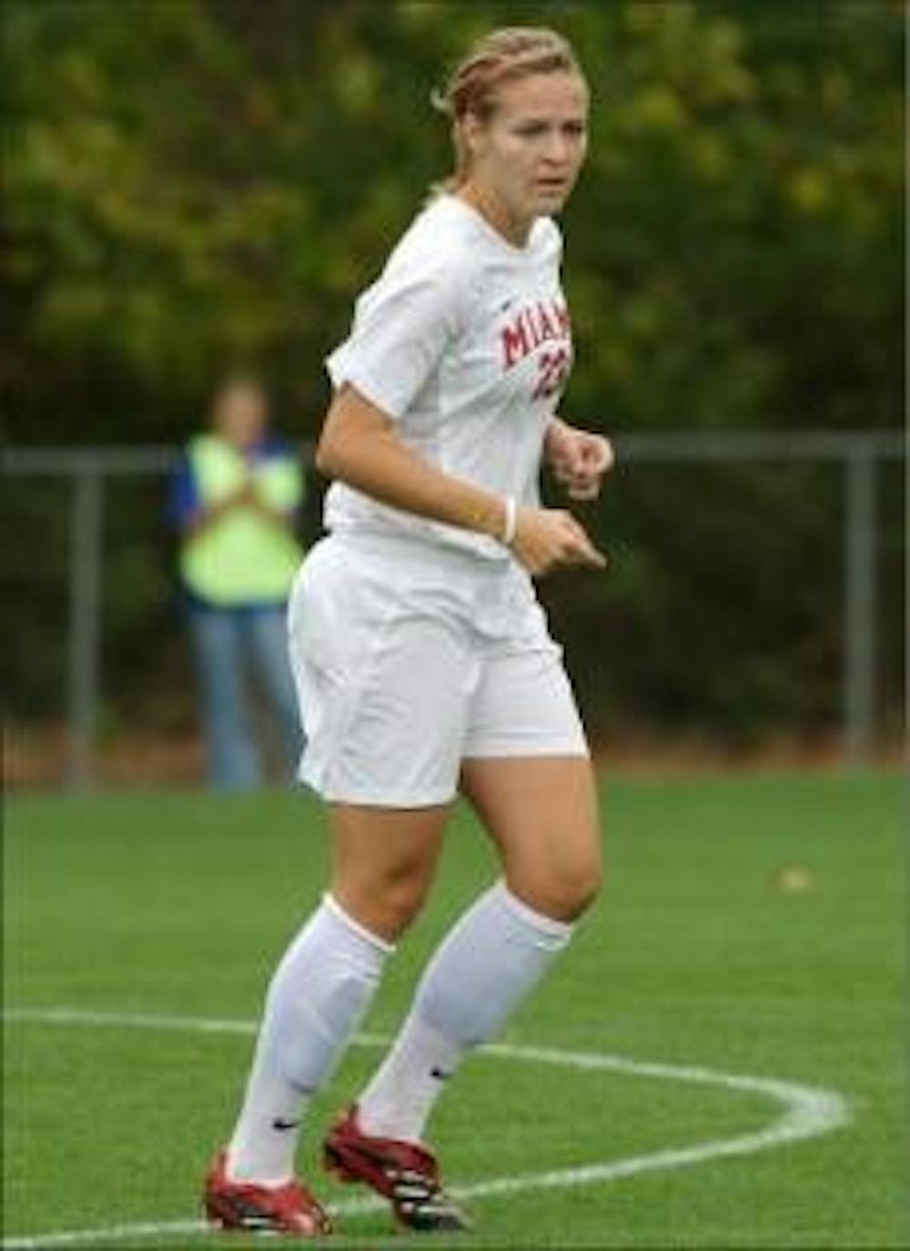 Senior forward Allison Berkey plays soccer for the team she grew up watching.