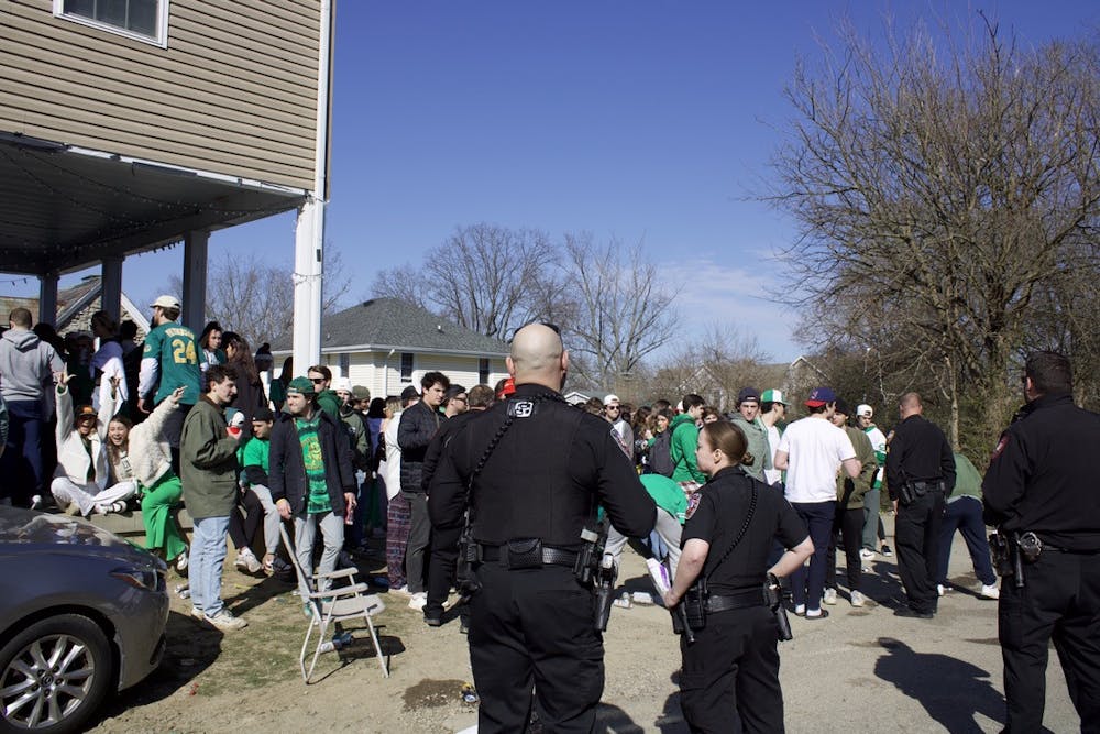 Oxford Police officers tried to find the owners of the house holding a darty.