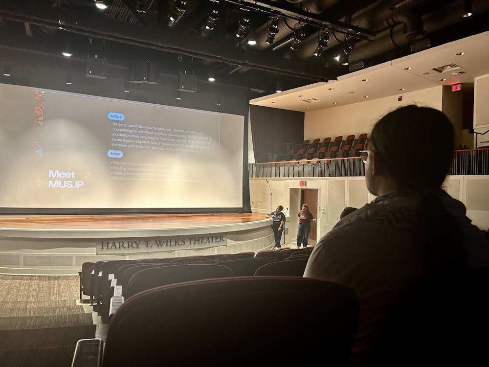 Before the film screening Students for Justice in Palestine introduced themselves and gave a brief history of student protests.