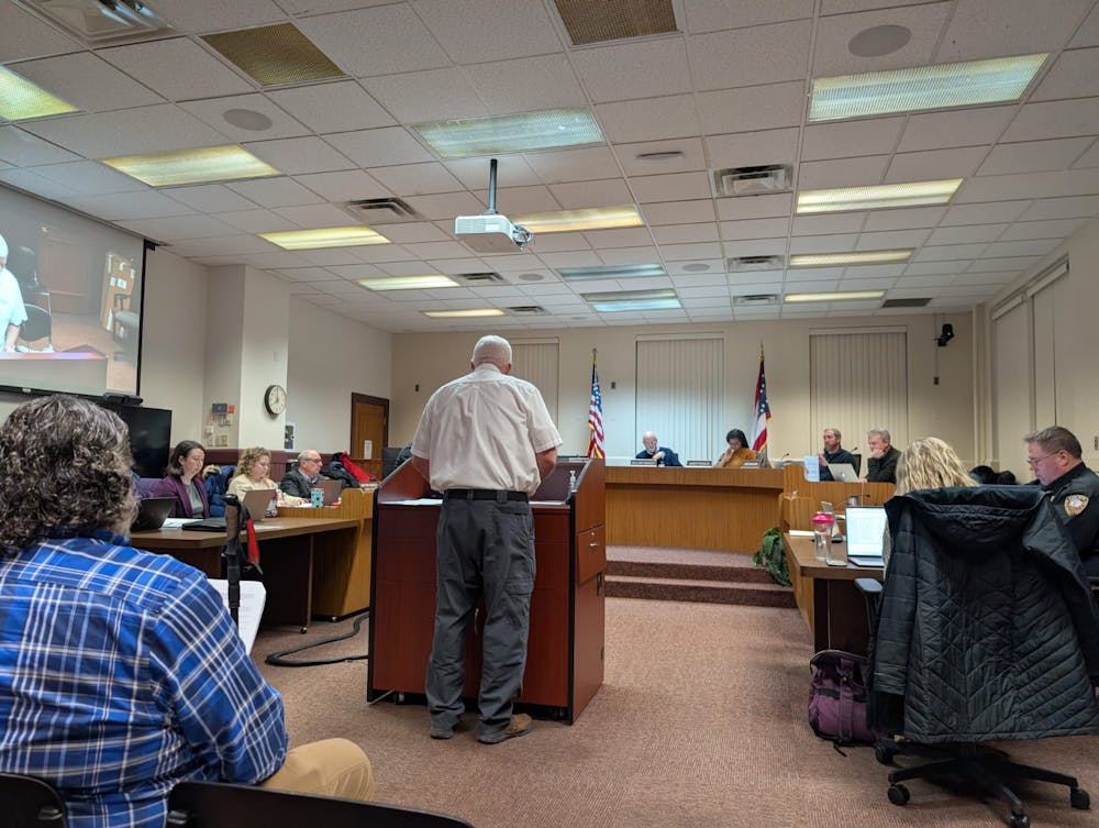 At the Nov. 19 Oxford City Council meeting, Service Department Director Michael Dreisbach presents resolutions.