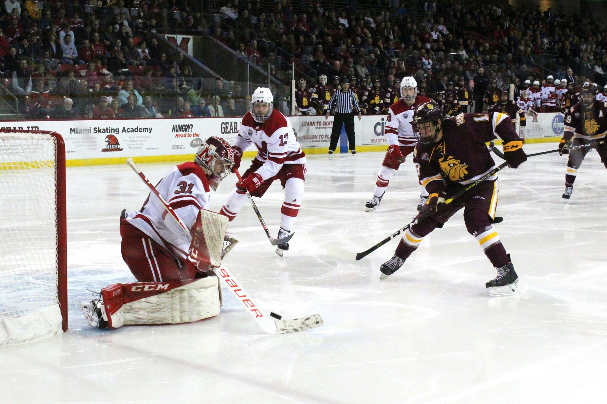 Freshman goaltender Ludvig Persson has done a good job replacing graduate Ryan Larkin 