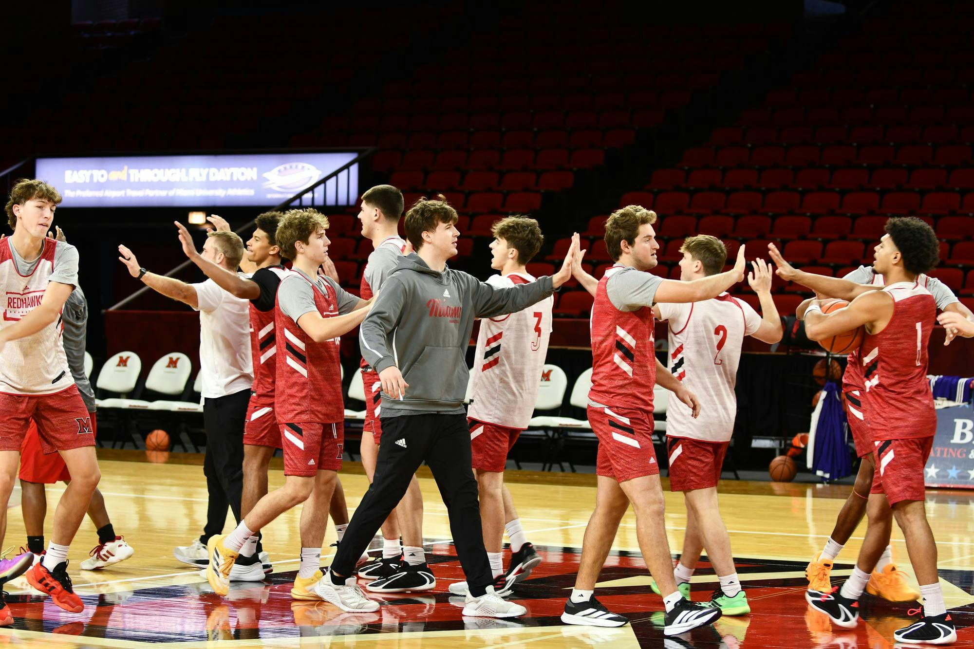 The Miami men's basketball team practices at Millett Hall on Nov. 18