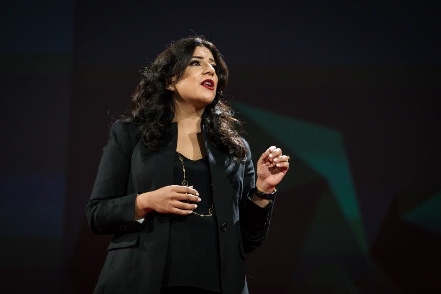 Reshma Saujani speaks at TED2016 - Dream, February 15-19, 2016, Vancouver Convention Center, Vancouver, Canada. Photo: Bret Hartman / TED