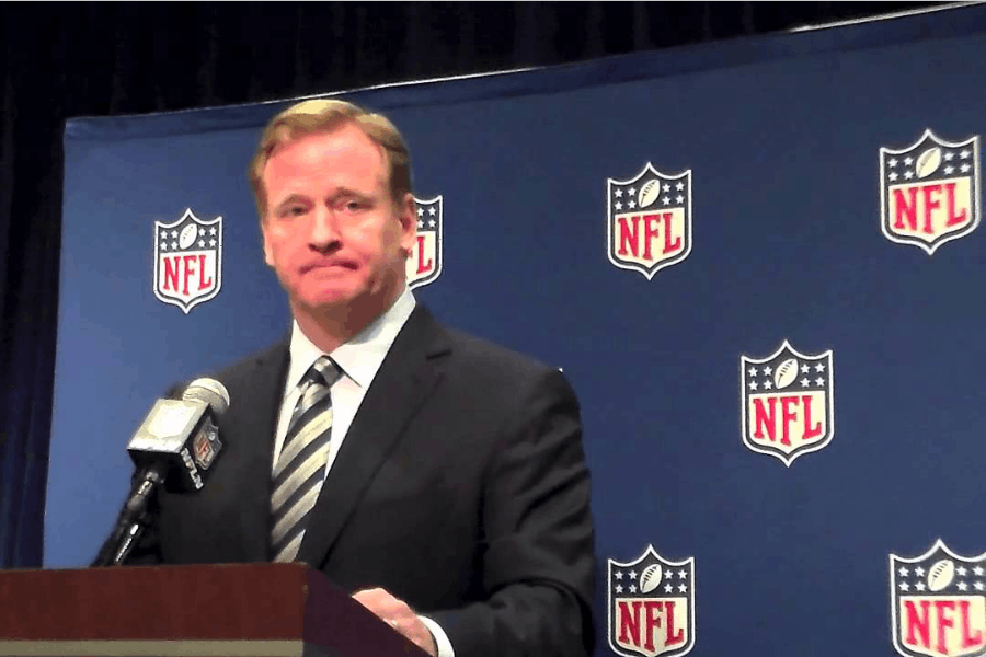NFL commissioner Roger Goodell announces the first-round picks at each NFL draft.