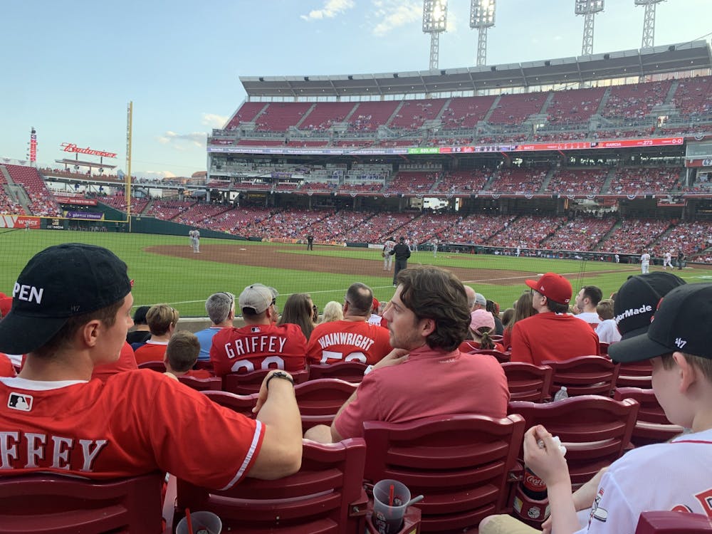 Fans take in a Reds game at Great American Ballpark in Spring 2022﻿