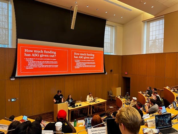 Secretary Evelyn Harvey says $300,000 has been given out to student organizations since Sunday. She says spending has reached pre-covid levels.