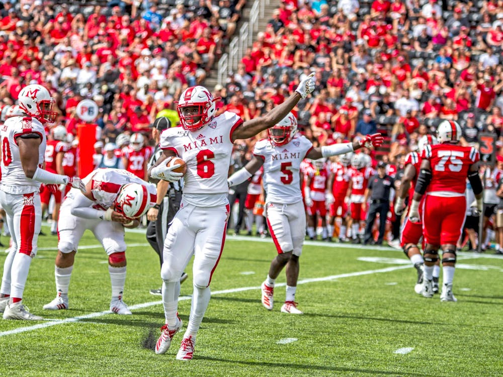 Miami's defense held Louisiana's 11th ranked scoring offense in check, but Chuck Martin described trying to tackle Louisiana quarterback and LendingTree Bowl MVP Levi Lewis like "Rocky Balboa chasing the chicken."