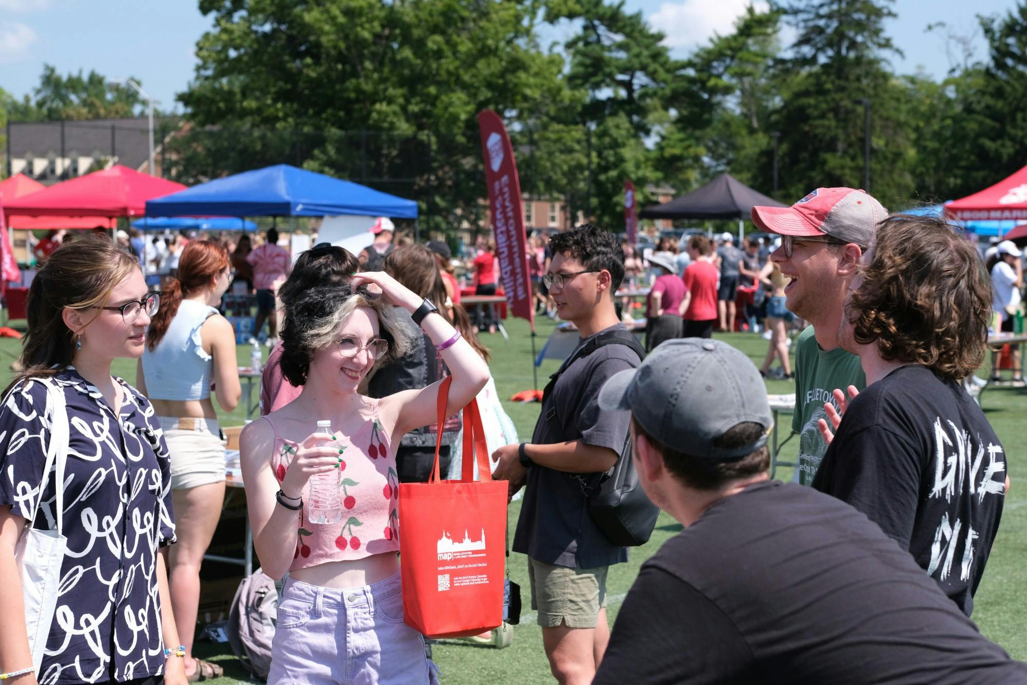 Students exploring last year’s Mega Fair take in the various campus groups which organize events throughout the year at Miami.