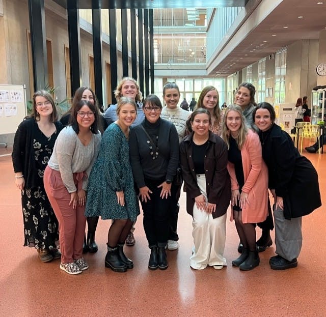 Molly Sawyer and the student teachers attended a ceremony that recognized the partnership between Differdange and Miami.