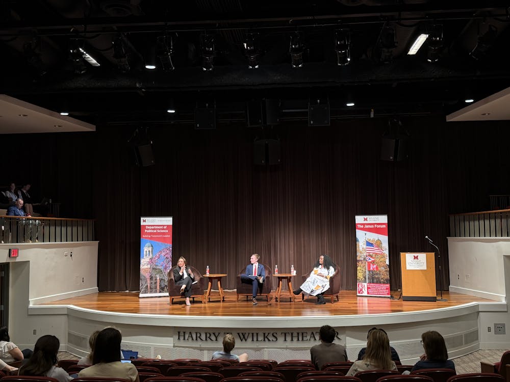 Susana Martinez and Ashley Allison debate immigration policy at the JANUS Forum. 