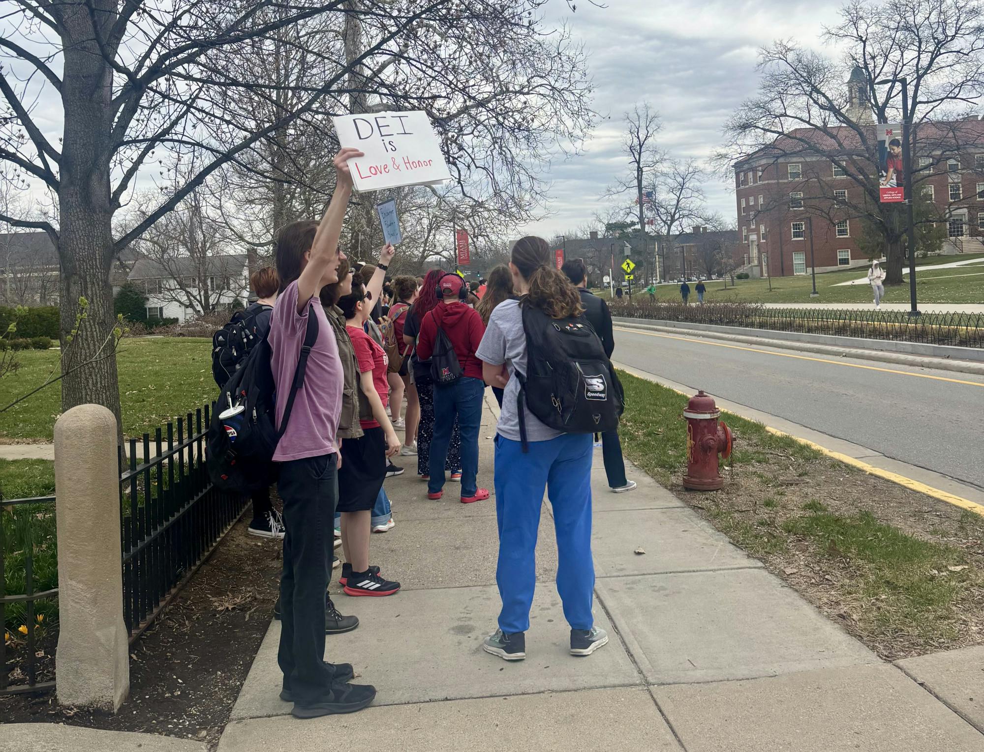 Roughly 60 people attended the S.B. 1 protest on March 19.