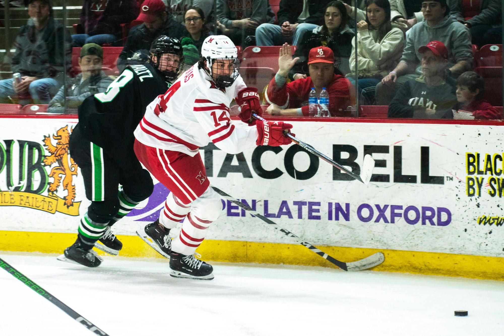 The North Dakota hockey team swept the RedHawks in Steve "Coach" Cady Arena last weekend.