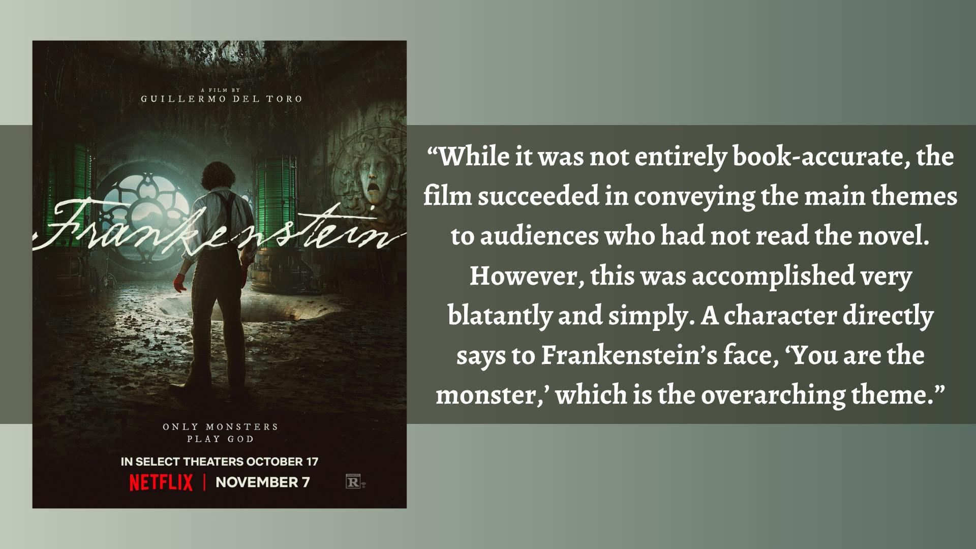 Writer Layla Norris thinks the new "Frankenstein" was filmed through an obvious male lens.