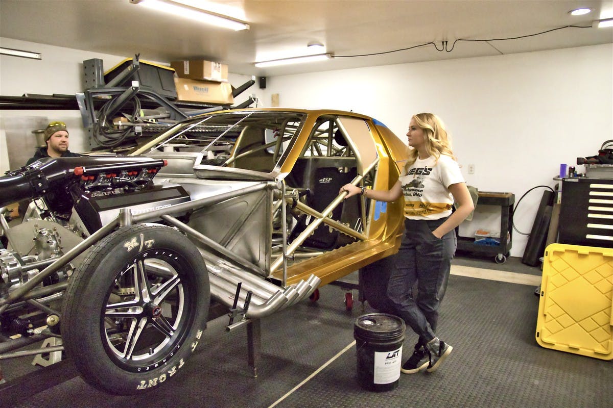 Paige Coughlin performs a delicate balancing act between being a senior in college and a traveling drag racer.