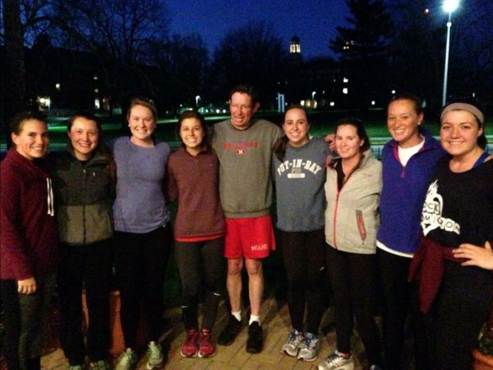 My friends and I on our run with President Hodge
