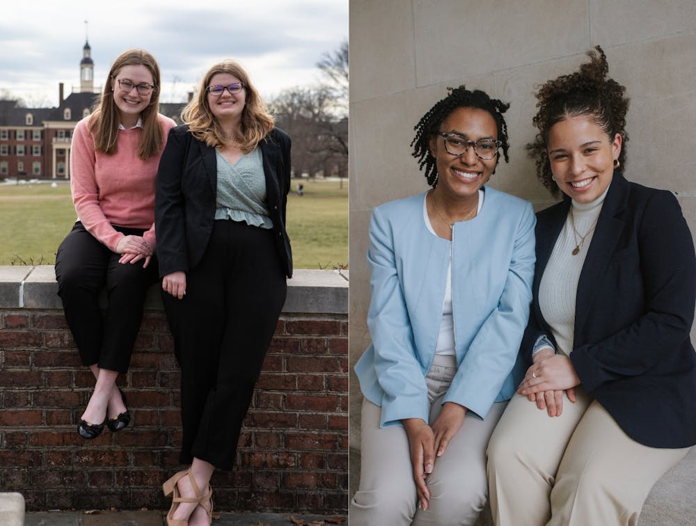 Miami University students have two choices to vote for in the Student Body President and Vice President elections next week: Cameron Tiefenthaler and Grace Payne (left) or Nyah Smith and Jules Jefferson (right).