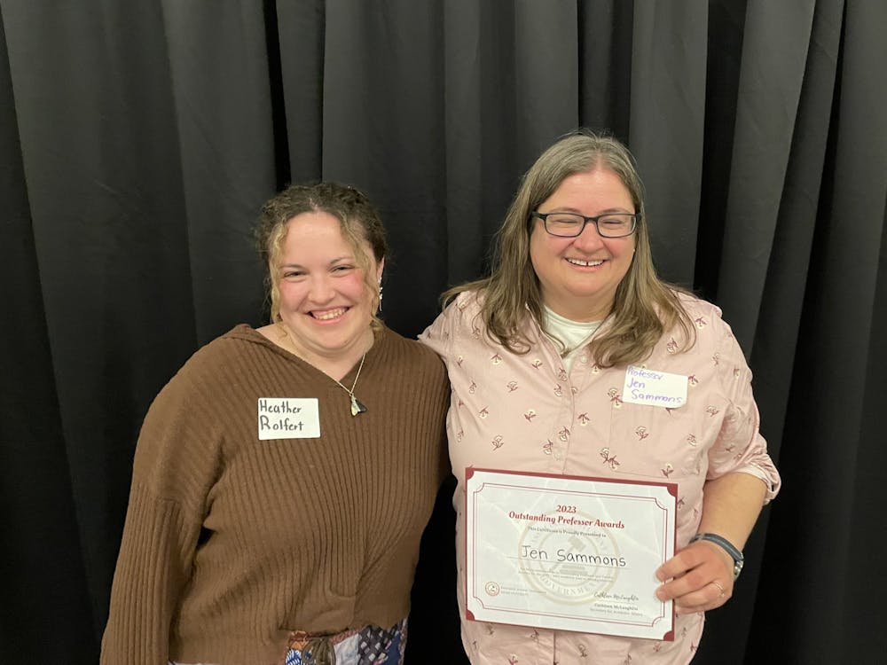 Jen Sammons, a visiting assistant professor (VAP) in the English department, once held an entire class in the dining hall so that her students could have breakfast while learning.