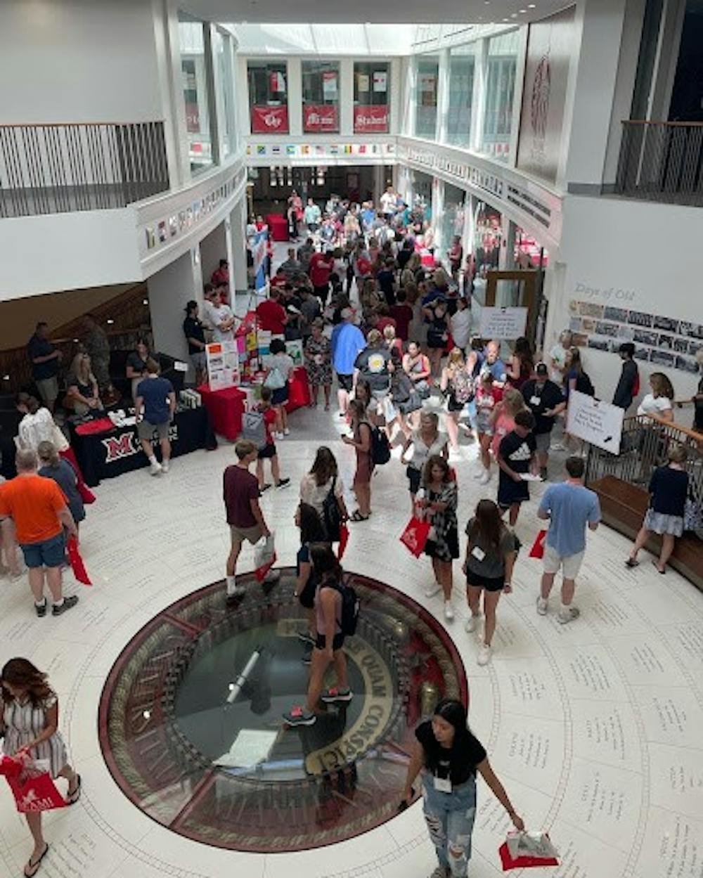 Incoming students explore Armstrong Student Center to learn about student resources during their orientation.