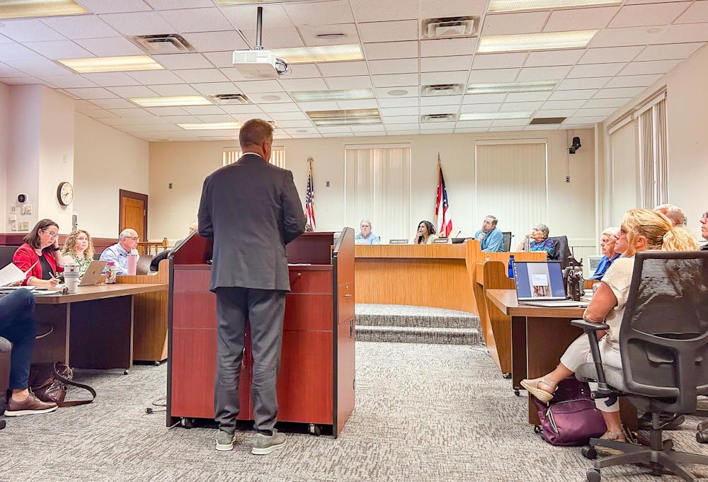 Speaker presents to the Oxford City Council at the September 1 meeting.