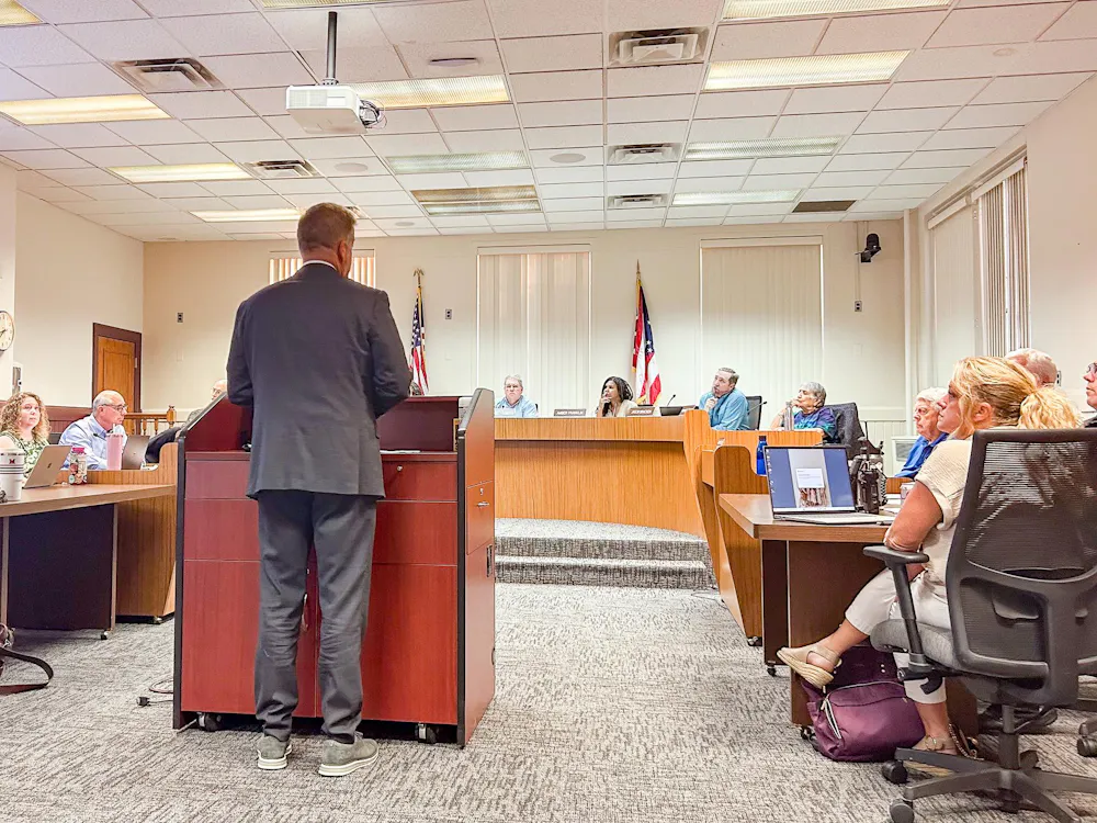 Speaker presents to the Oxford City Council at the September 1 meeting.