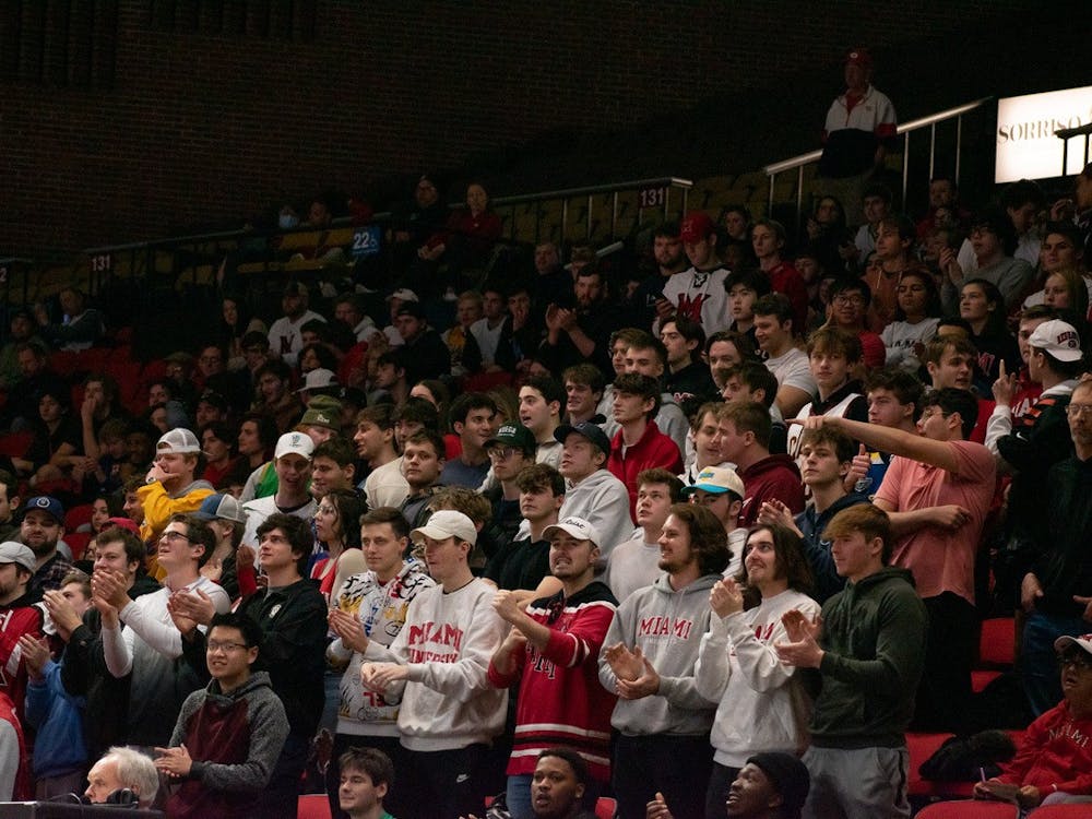 Fans packed into Millett Hall Saturday to watch Miami face off against former five star prospect Emoni Bates﻿