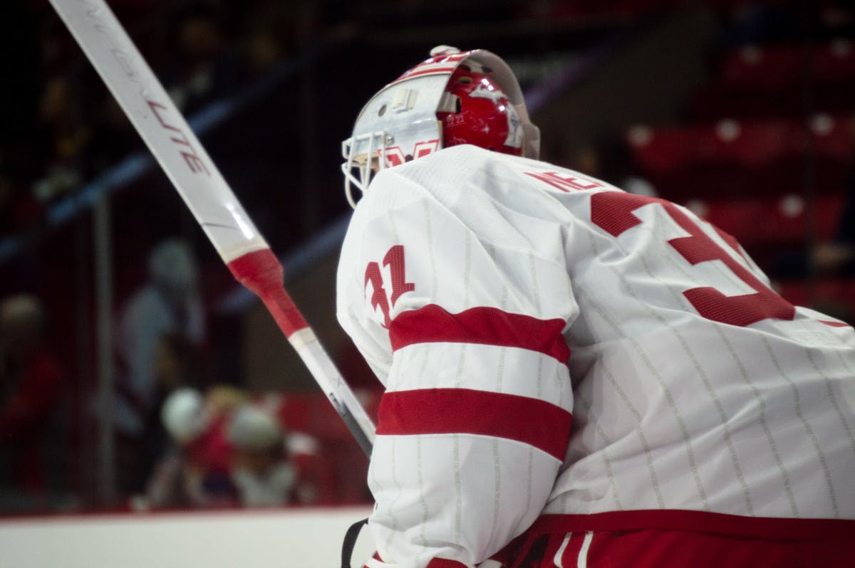 Goalie Logan Neaton has had a strong start to this season with a .919 save percentage so far.﻿