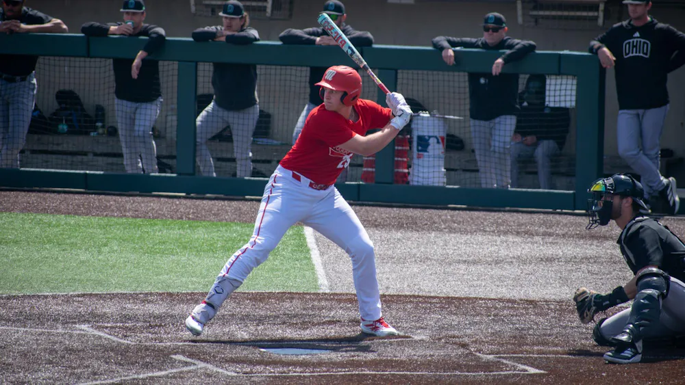 MAC Player of the Year Tommy Harrison strides into his swing against Ohio University on April 16.