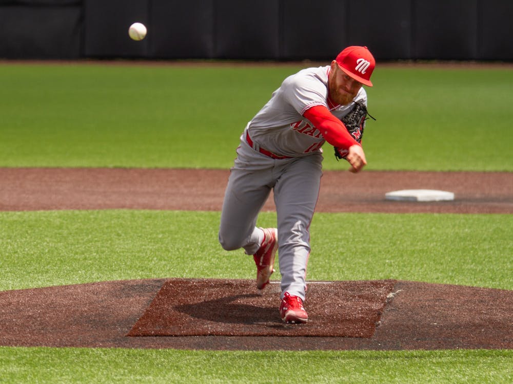 After being selected in the first round of the 2021 MLB Draft by the Los Angeles Angels, pitcher Sam Bachman will likely start his career at the A-ball or AA level for the Angels organization. Courtesy of Miami Athletics