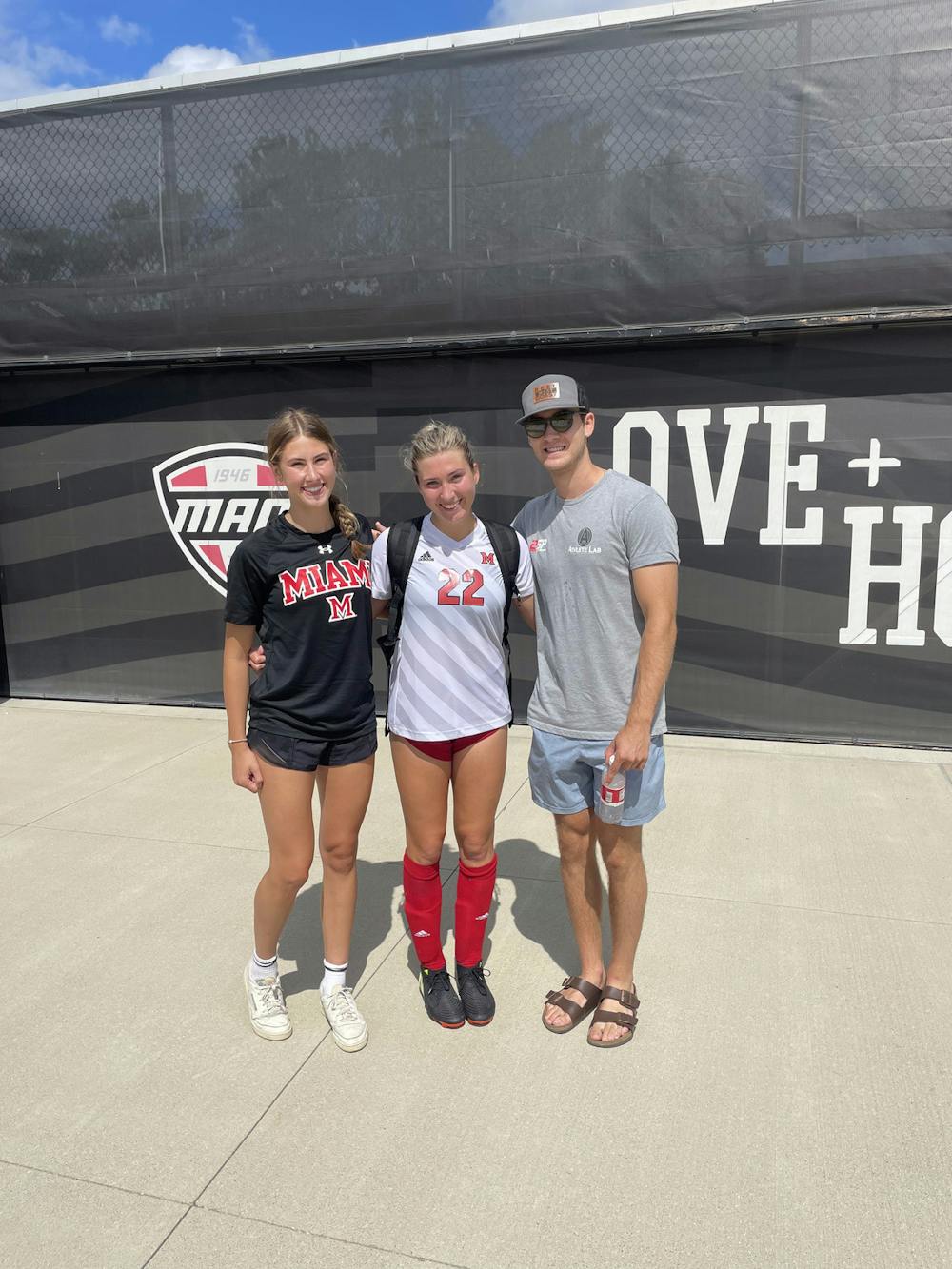 <p>Next year, three Morrison siblings, (from left) Kaylin, Makenna and Brayden, will be playing Division I sports at Miami﻿</p>