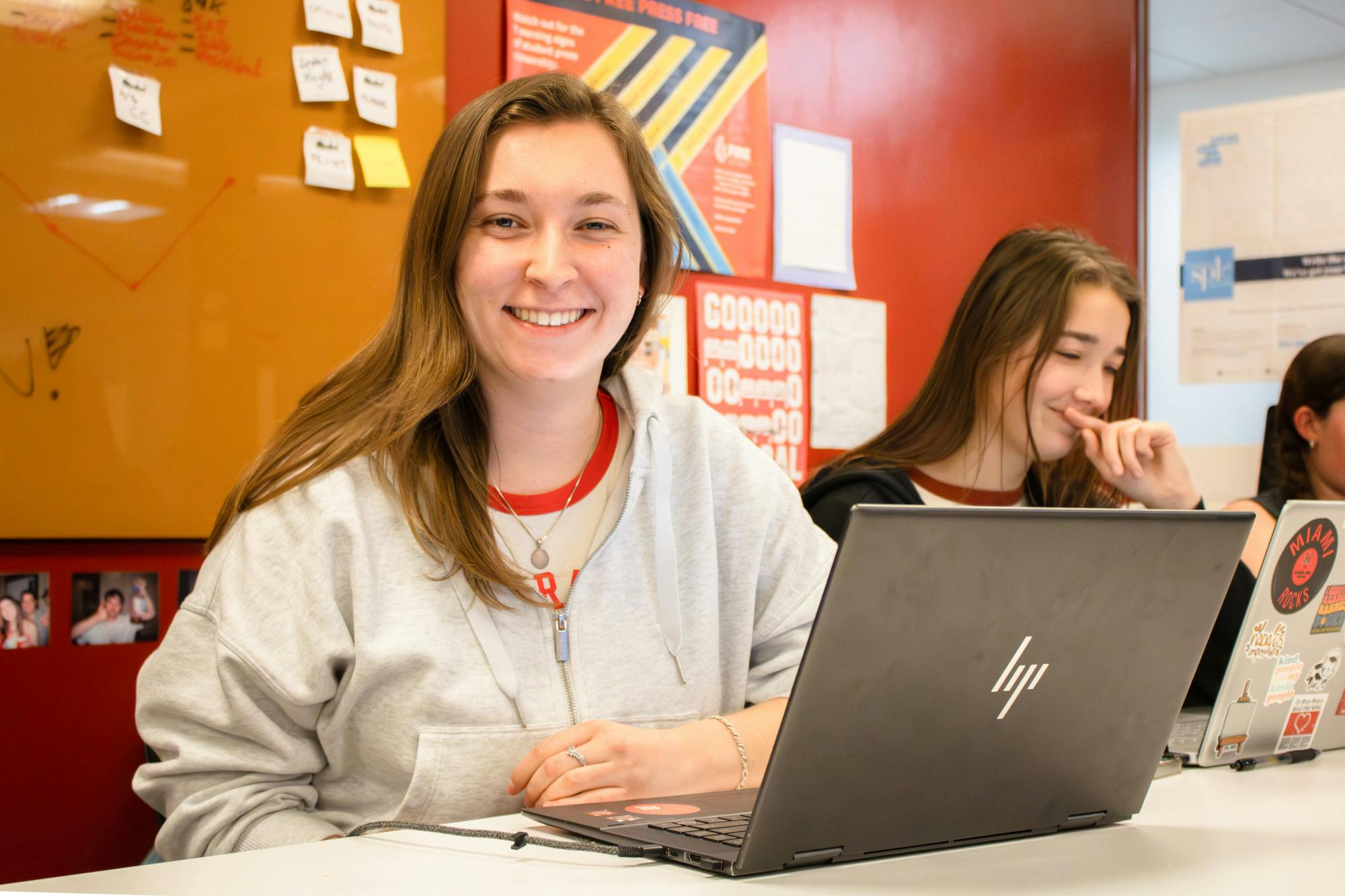 Chloe McKinney works at the Campus &amp; Community desk, which she never left.