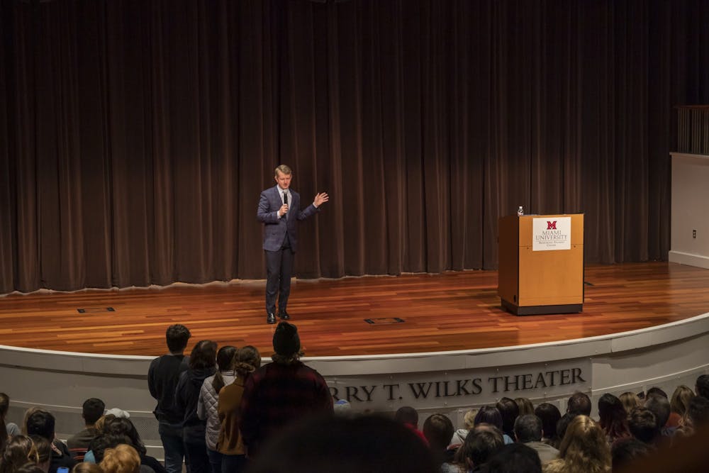 Ken Jennings, Jeopardy contestant and a current host of the show, spoke to Miami University students about how he used his love of learning to do well on Jeopardy.