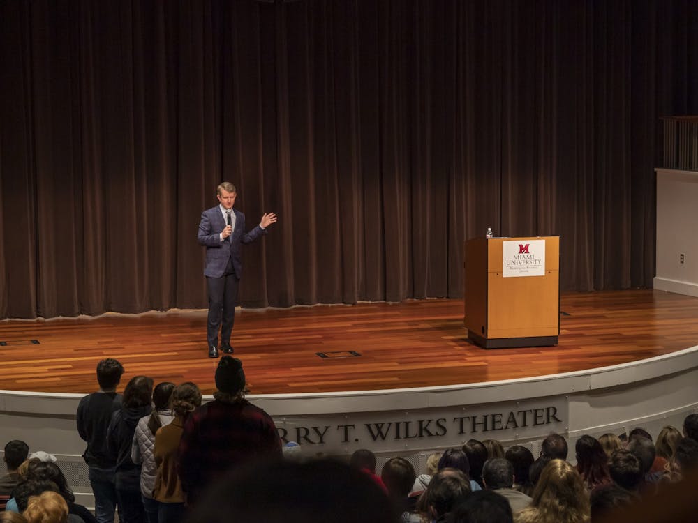 Ken Jennings, Jeopardy contestant and a current host of the show, spoke to Miami University students about how he used his love of learning to do well on Jeopardy.
