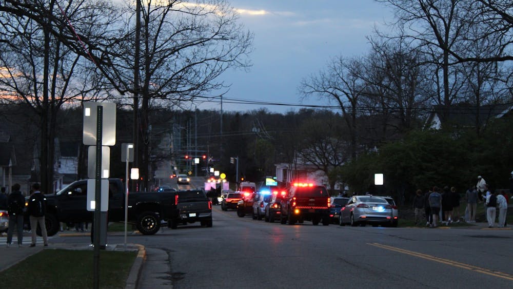 A major police presence gathered on High Street and Locust Street on April 15.