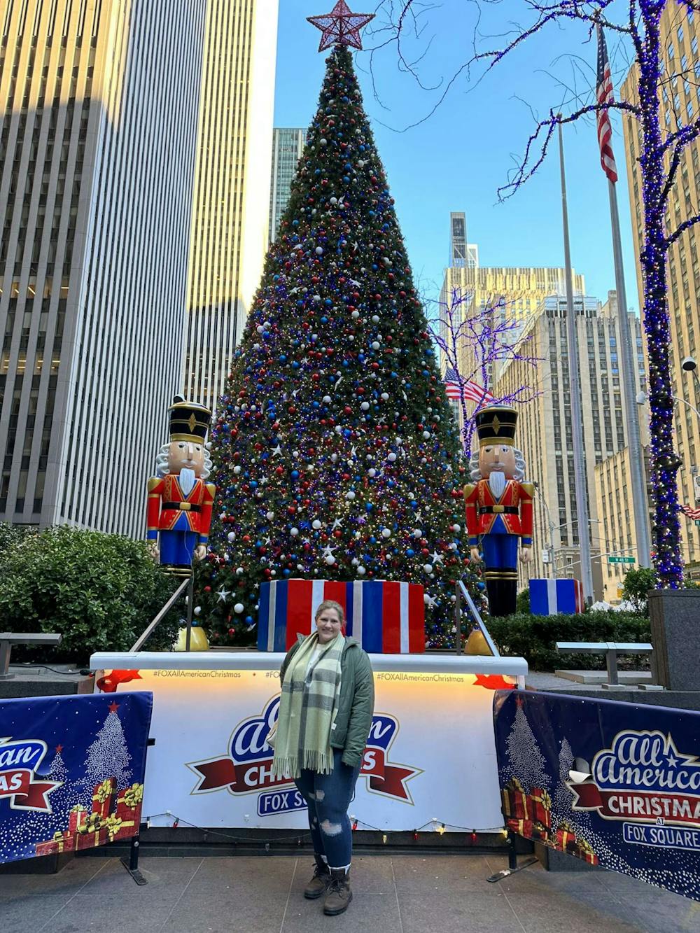 Riley Crabtree poses next to the Rockefeller Center Christmas Tree. While it wasn't what she was expecting, it was still a memorable part of her trip.