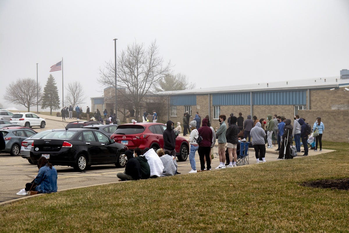 Though Ohioans aged 50 and older became eligible for vaccination, many still waited in line for hours in hopes of getting leftovers. 